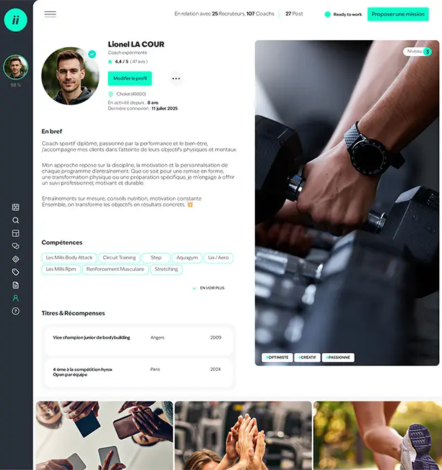Création et complétion du profil professionnel Liiska